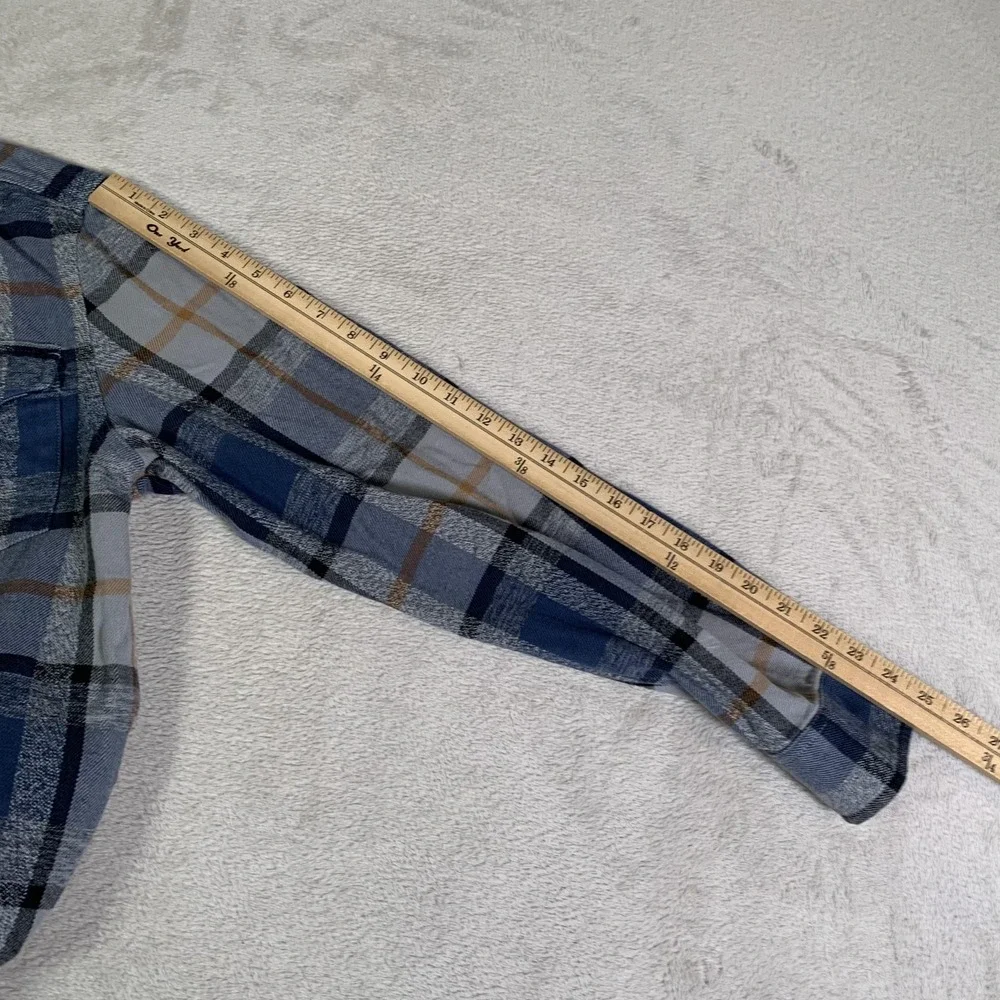 The North Face Shirt Mens Medium Blue Plaid Flannel Long Sleeve Button Up Casual